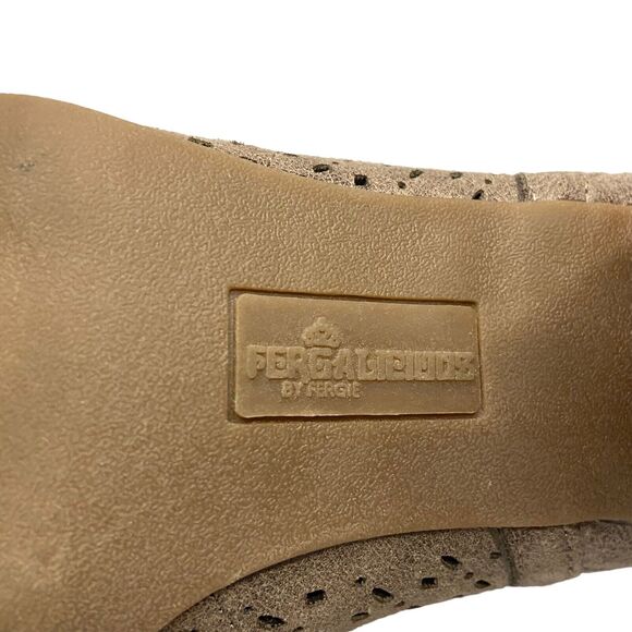 Fergalicious By Fergie Booties Women's 7.5*-8 Honey Sand Whop Stitch Open Toes - Picture 6 of 8